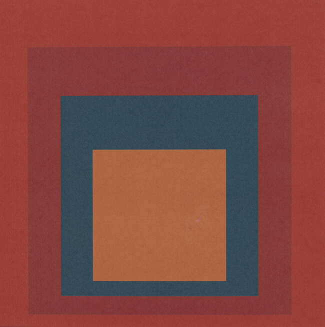 Josef Albers, German/American 1888-1976, Homage to the Square, (Red with Green square); Homage...