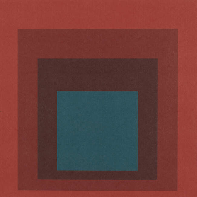 Josef Albers, German/American 1888-1976, Homage to the Square, (Red with Green square); Homage...