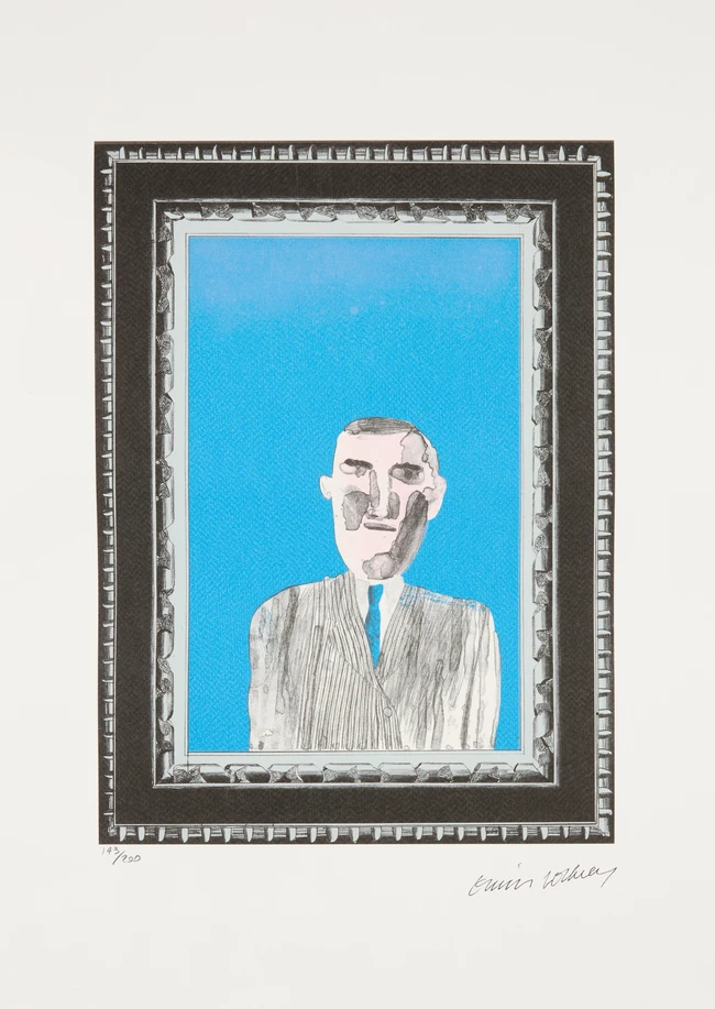 To Be Sold with No Reserve: After David Hockney OM CH RA, British b.1937-Man in Suit; digital...