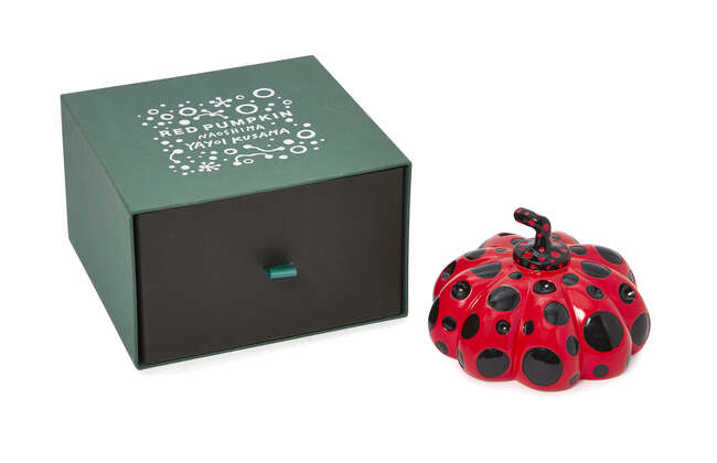 
	
		Yayoi Kusama,
		Japanese b. 1929-
		 
		Naoshima Red Pumpkin;
		 
		painted cast...