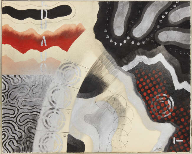 
	
		Harold Jacobs, 
		American b.1932 - 
		 
		Untitled; 
		 
		watercolour, gouache,...