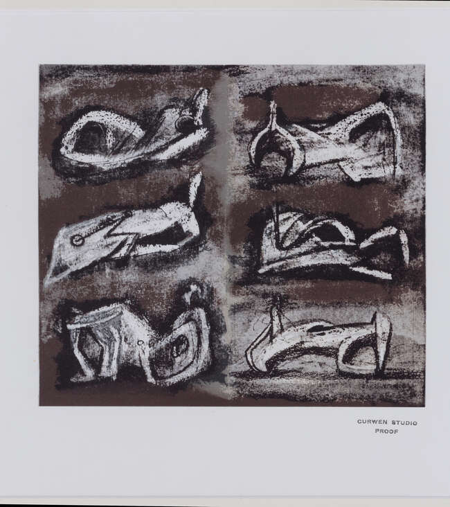 
	
		Henry Moore OM CH FBA,
		British 1898-1986-
		 
		Mother and Child with Border Design...