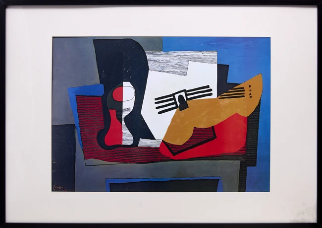 After Pablo Picasso, Spanish 1881-1973, Nature Morte à la Guitare; offset lithographic...