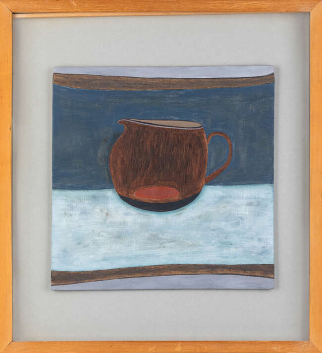 
	
		Rachel Nicholson, 
		British b.1934 - 
		 
		Jug with red spot on white, 1979; 
		 
		