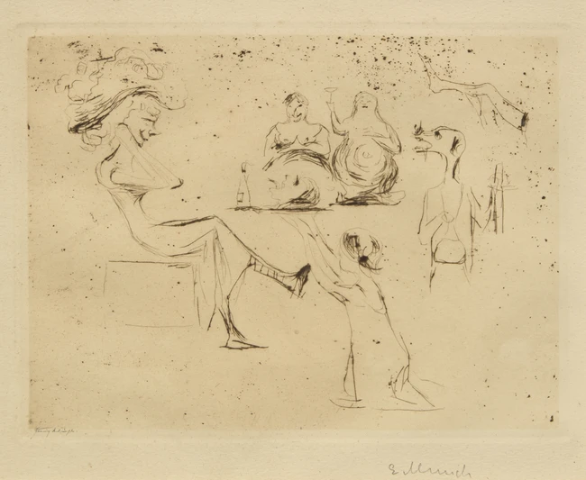 Edvard Munch, French-Norwegian 1863-1944, Spukgestalten, (Ghostly figures); etching and...