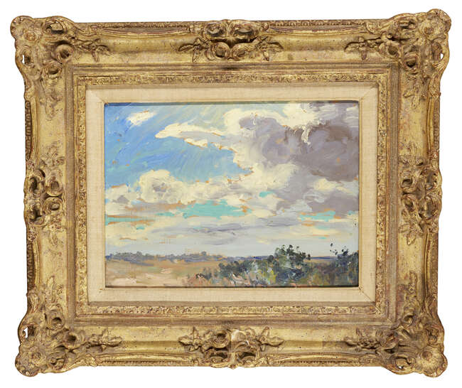 
	
		William Samuel Horton, 
		American 1865-1936 - 
		Landscape study; 
		 
		oil on...