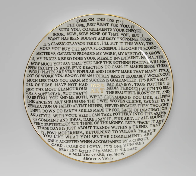 To Be Sold with No Reserve: Sir Grayson Perry CBE RA, British b.1960- 
100% Art plate,...