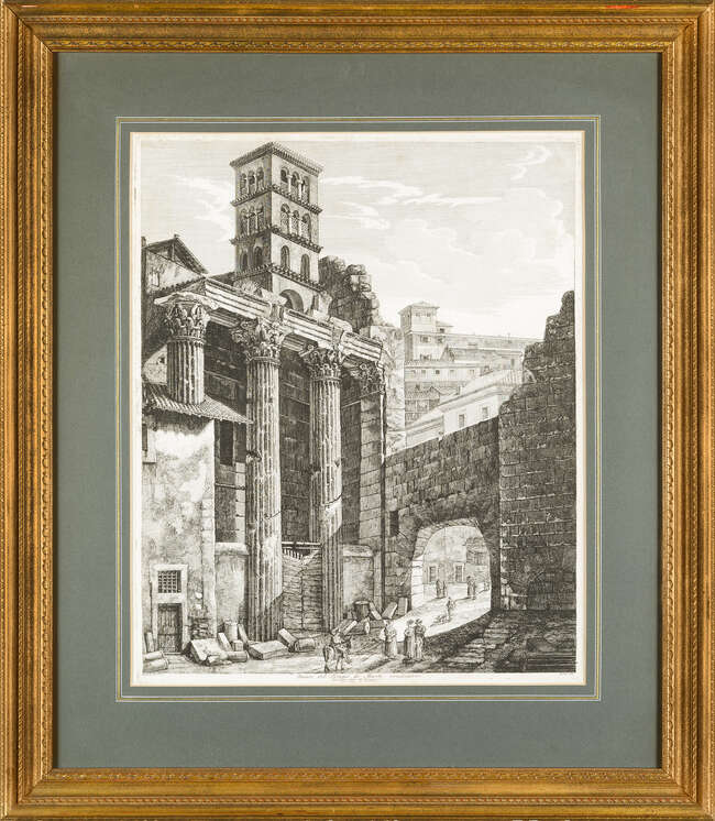 
	
		Luigi Rossini, 
		 
		Italian 1790-1857- 
		 
		Avanzo della Casa di Cola di...