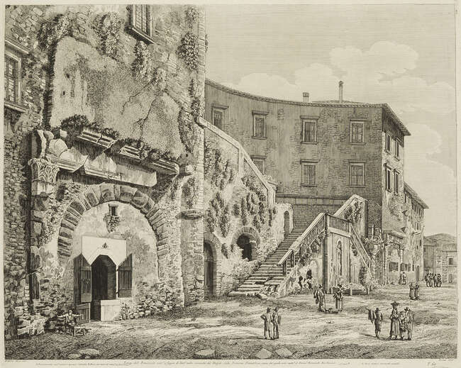 
	
		Luigi Rossini, 
		 
		Italian 1790-1857- 
		 
		Avanzo della Casa di Cola di...