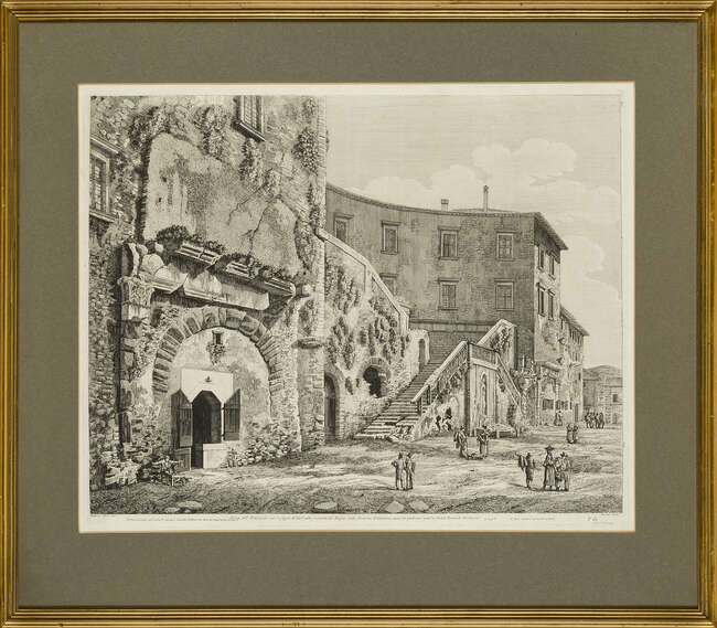 
	
		Luigi Rossini, 
		 
		Italian 1790-1857- 
		 
		Avanzo della Casa di Cola di...