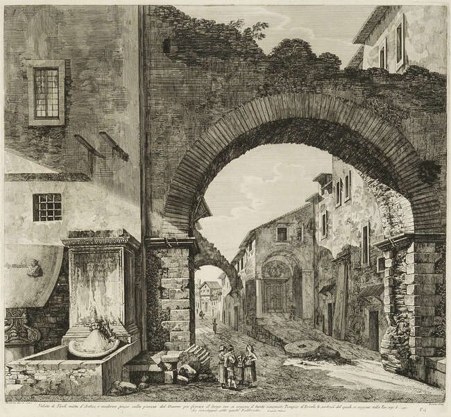 
	
		Luigi Rossini, 
		 
		Italian 1790-1857- 
		 
		Avanzo della Casa di Cola di...
