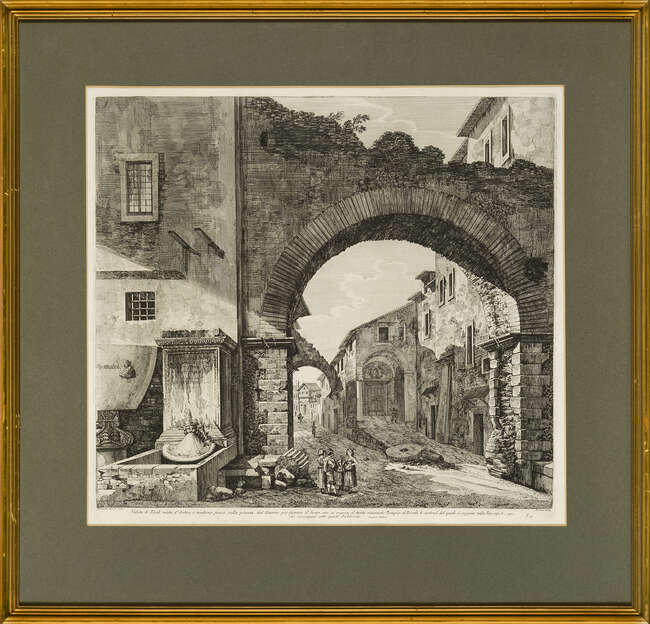 
	
		Luigi Rossini, 
		 
		Italian 1790-1857- 
		 
		Avanzo della Casa di Cola di...