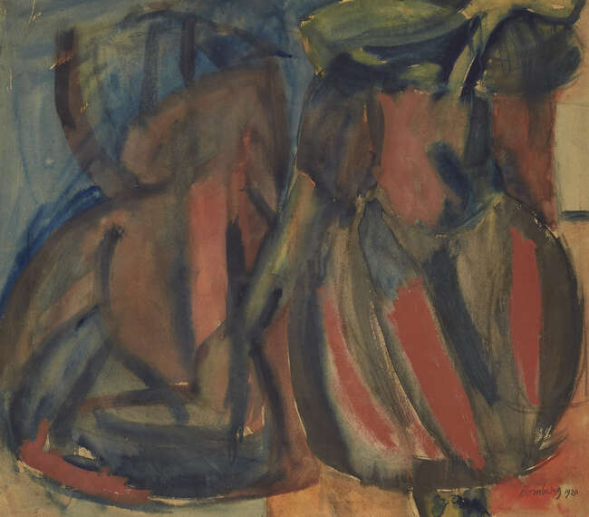 
	
		David Bomberg LG, 
		British 1890-1957-
		 
		The Tent Family;
		 
		watercolour...