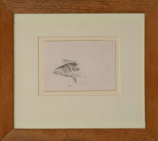 
	
		René Magritte, 
		Belgian 1898-1967 - 
		 
		Deux Feuilles & Poisson, circa 1945;...