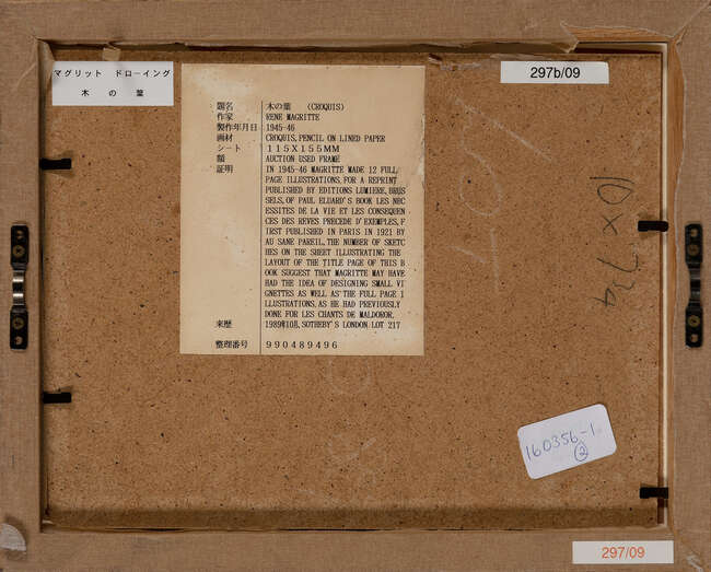 
	
		René Magritte, 
		Belgian 1898-1967 - 
		 
		Deux Feuilles & Poisson, circa 1945;...