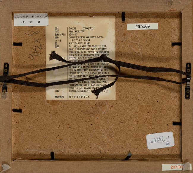 
	
		René Magritte, 
		Belgian 1898-1967 - 
		 
		Deux Feuilles & Poisson, circa 1945;...