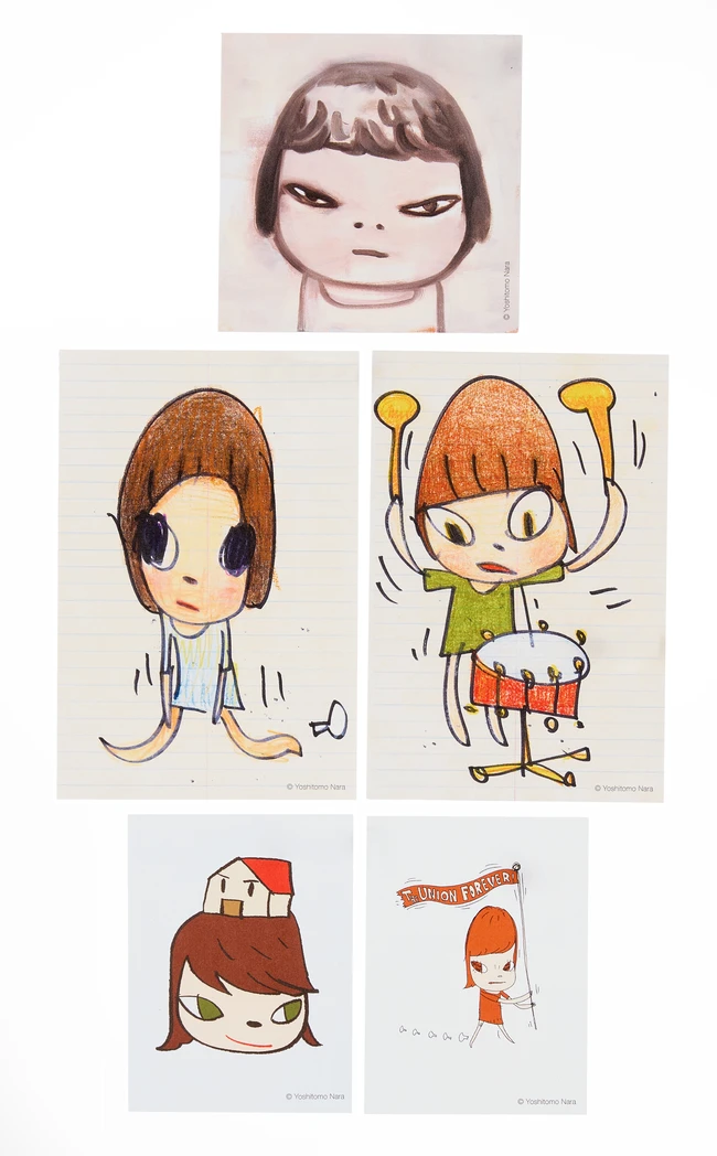 Yoshitomo Nara, Japanese b.1959- Marching on a Butterbur Leaf, 2020; offset lithograph in colours...