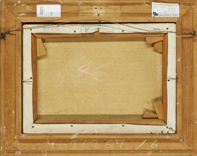 
	
		Josef Herman RA, 
		British 1911-2000-
		
		Mending the Sails; 
		
		oil on canvas,...