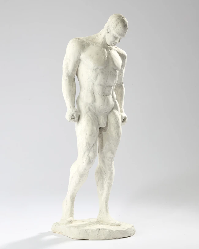 French Study of a male athlete, 20th century Plaster  62cm high