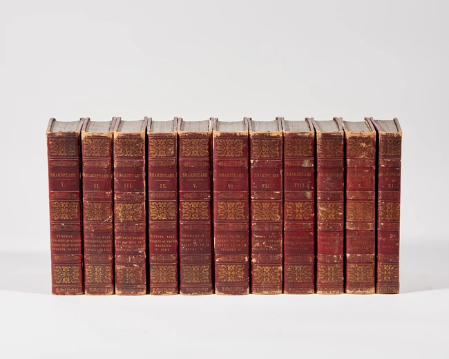 A collection of volumes and bindings, 18th - 20th centuries, to include: 
Shakespeare, William,...