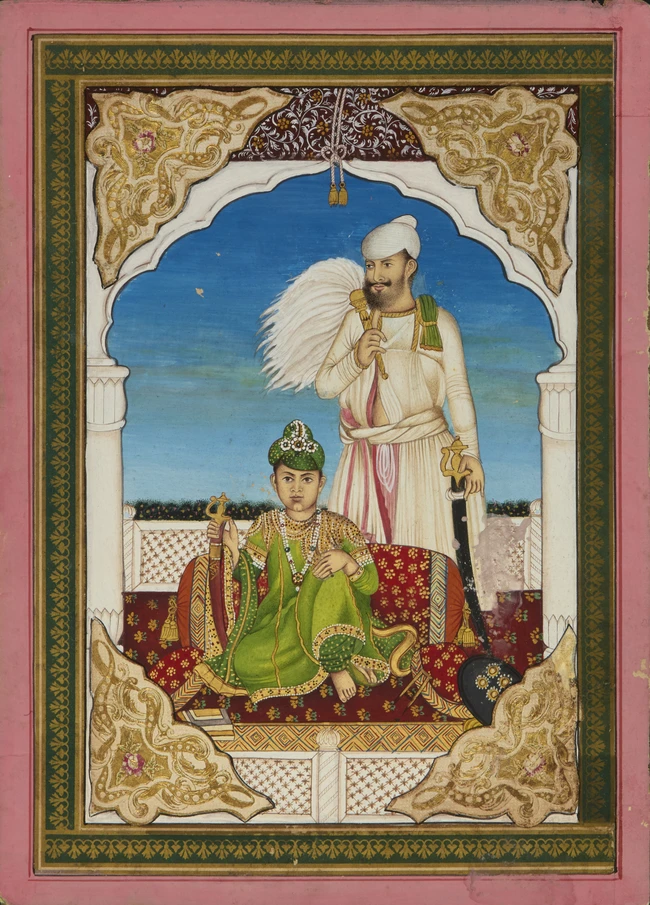 TO BE SOLD WITH NO RESERVE
A seated portrait of a young ruler, Punjab, Northern India, late...