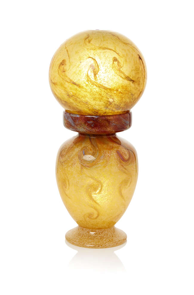 
	
		Monart, a glass table lamp with a probably matched shade 
		Post-war, unmarked
		The...