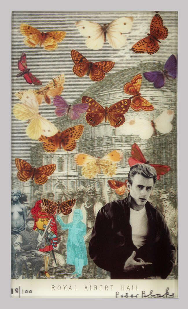 
	
		Sir Peter Blake CBE RDI RA,
		British b.1932-
		 
		James Dean at the Albert Hall,...