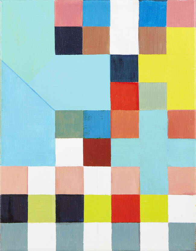 
	
		Gillian Wise, 
		British 1936-2020- 
		
		Blue Crosses & Yellow and Yellow Crosses...