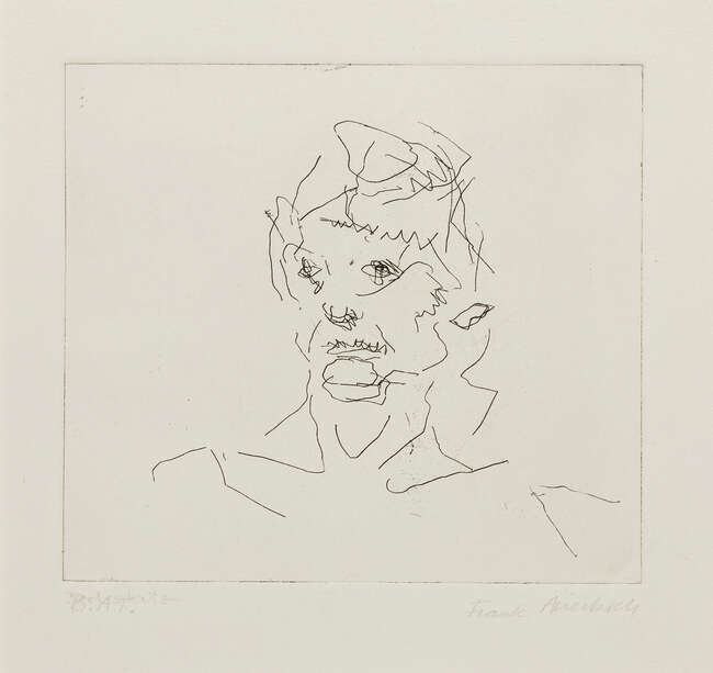 
	
		Frank Auerbach, 
		German/British b. 1931- 
		 
		Julia, from Six Etchings of Heads,...
