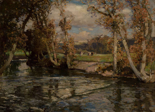 
	
		Samuel John Lamorna Birch RA RWS, 
		British 1869-1955 - 
		 
		The Trout Stream,...