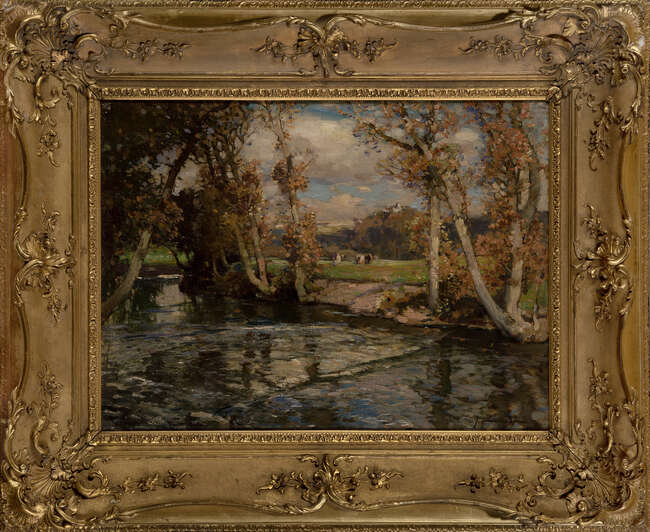 
	
		Samuel John Lamorna Birch RA RWS, 
		British 1869-1955 - 
		 
		The Trout Stream,...