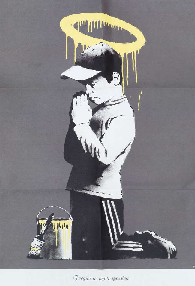 
	
		Banksy,
		British b.1974- 
		&#39;&#39;Forgive Us Our Trespassing&#39;&#39; 2010;
		offset lithograph...