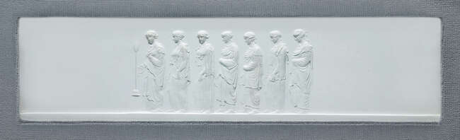 
	
		John Henning, Scottish, 1771-1851, a collection of six plaster friezes from the...