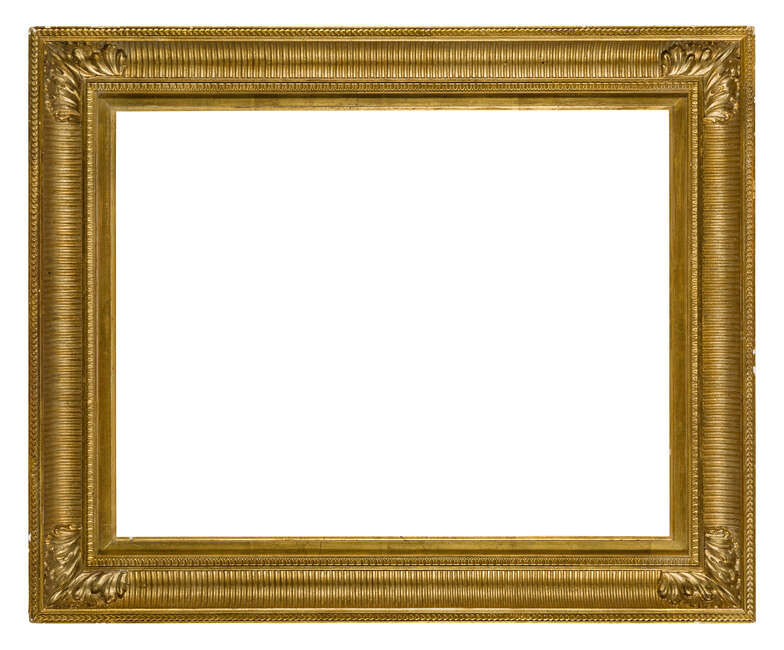 
	
		A Gilded Composition Louis XVI Style Frame, 20th century, with added slip, plain sight,...