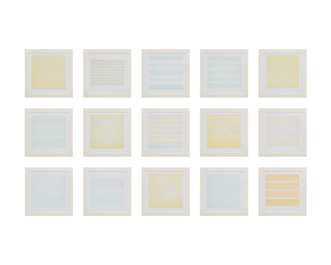 Agnes Martin, American / Canadian 1912-2004, 
Children playing, Happiness-Glee, I love love,...
