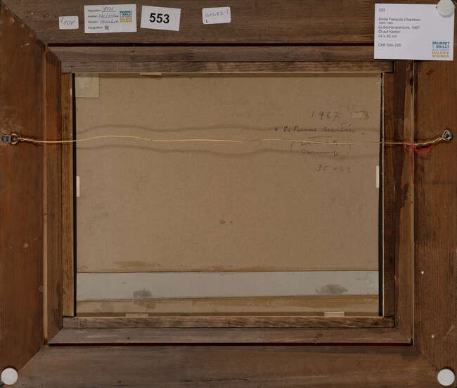 Émile Chambon, Swiss 1905-1993 -La bonne aventure, 1967;oil on board, signed and dated lower right...