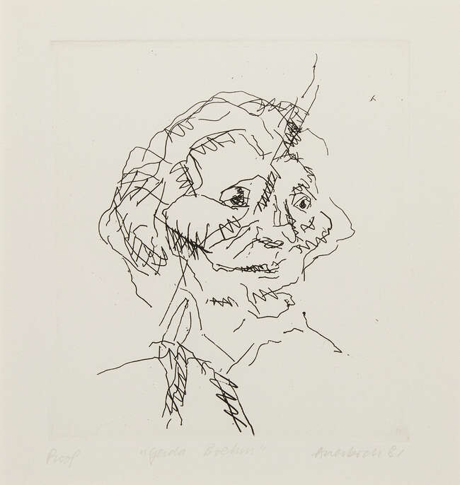
	
		Frank Auerbach, 
		German/British b. 1931- 
		 
		Gerda Boehm, from Six Etchings of...