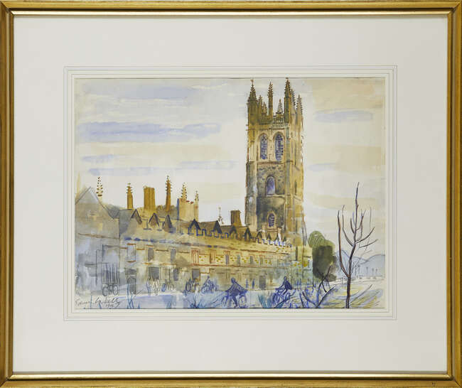 
	
		Thomas Edwin La Dell ARA, 
		British 1914-1970-
		 
		Oxford, 1957;
		 
		watercolour,...