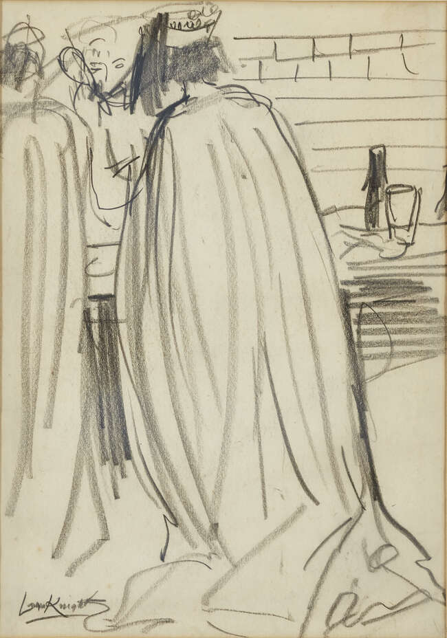 
	
		Dame Laura Knight DBE RA RWS, 
		British 1877-1970-
		 
		Behind the Scenes at the...