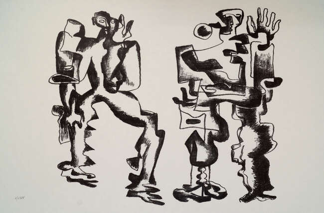 
	
		Ossip Zadkine, 
		Russian 1888-1967- 
		 
		Le merveilleux radeau, 1968; 
		 
		