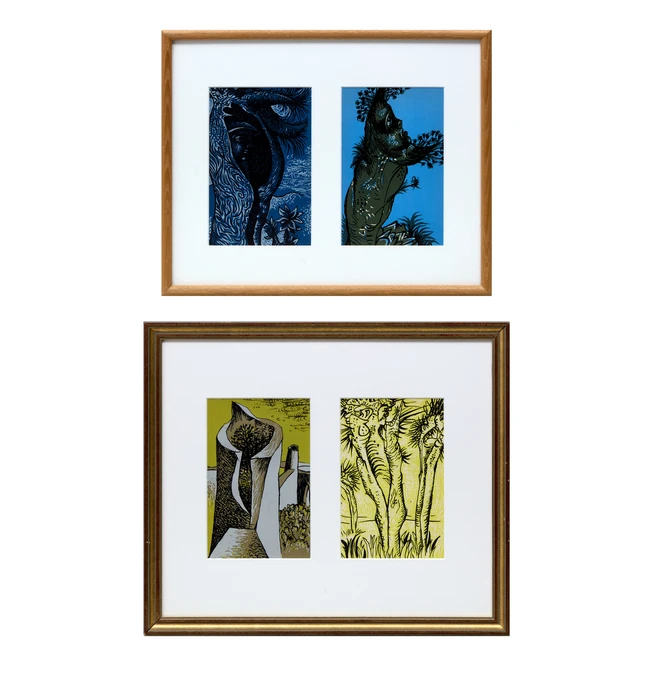 John Craxton RA, British 1922-2009, Four prints for Visionary Poems and Passages or The Poet's...
