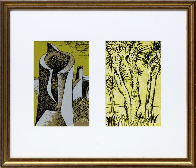 John Craxton RA, British 1922-2009, Four prints for Visionary Poems and Passages or The Poet's...