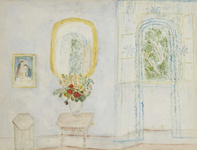 Anne Carline,
British 1862-1945-
A Bouquet of Flowers at Dubrovnik;
watercolour and pencil on...