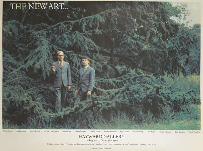 
	
		Gilbert & George,
		British b.1943 & b.1942-
		 
		The New Art Exhibition Poster,...