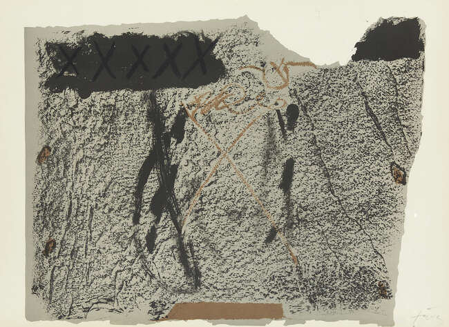 
	
		Antoni Tàpies, 
		Spanish 1923-2012-
		 
		Untitled;
		 
		lithograph in colours on...