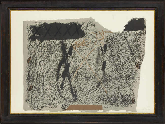 
	
		Antoni Tàpies, 
		Spanish 1923-2012-
		 
		Untitled;
		 
		lithograph in colours on...