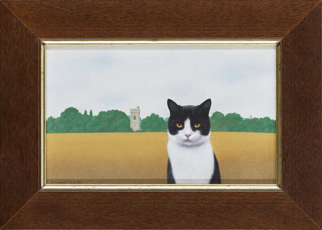 
	
		David Cheepen, 
		British 1946-2016 - 
		 
		Knowing, 1991; 
		 
		acrylic on board,...