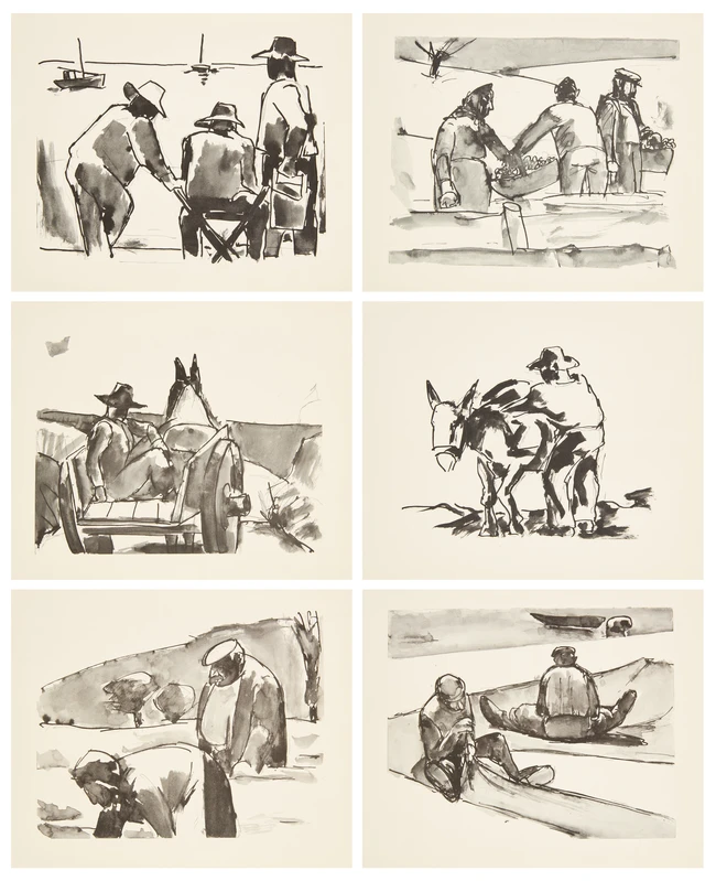 To Be Sold with No Reserve: Josef Herman OBE RA, British/Polish 1911-2000, 'Drawings' print...