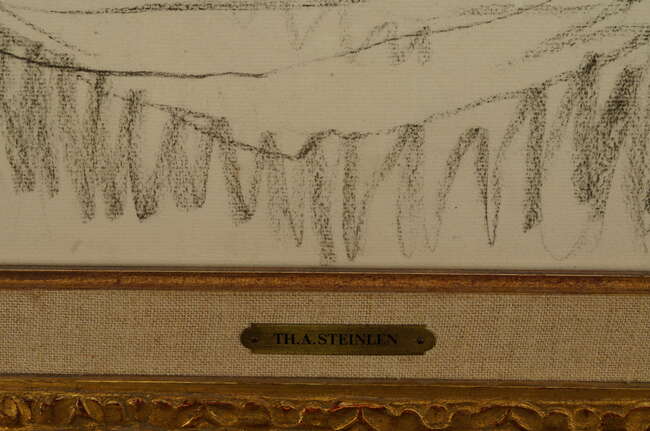 
	
		Theophile Alexandre Steinlen,
		Swiss/French 1859-1923-
		 
		Nu de dos allongé,...