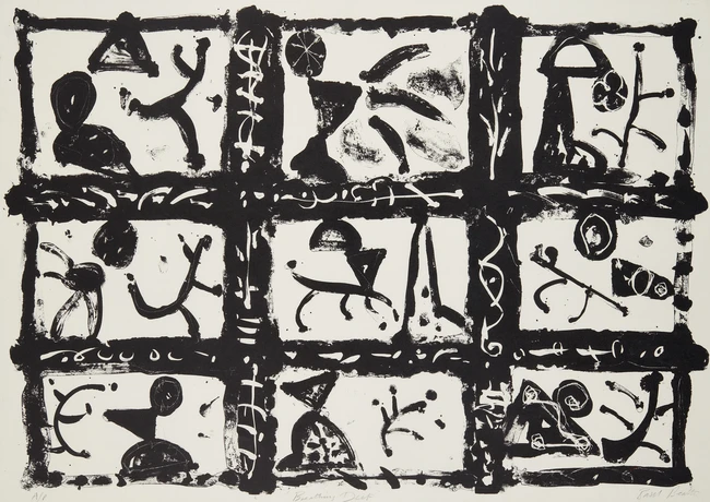Basil Beattie RA, British b.1935- Breathing Deep, 1984; monochrome lithograph on wove, signed,...